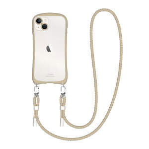 NATURALdesign iPhone14/13�p �w�ʌ^�P�[�X �V�����_�[�X�g���b�v�t I.COLOR �i�x�[�W���j IP22-61-ICSH04