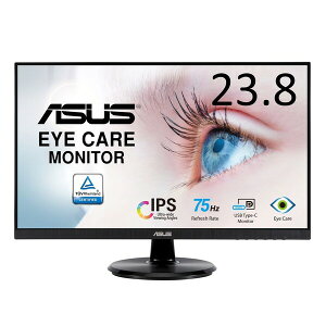 ASUSbGCX[X tfBXvC(23.8^/IPS/FullHD 1920×1080/75Hz/5ms/HDMI1.4/USB Type-C/VESA/3Nۏ)(ubN) Eye Care VA24DCP