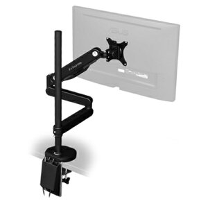 バウヒュッテ ロングモニターアームGS シングル (ブラック) Bauhutte 43インチ対応 ガス圧式 BMA-1GS-BK