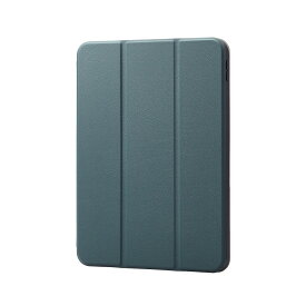 エレコム iPad 10.9インチ(第10世代)用 手帳型ソフトレザーケース スリープ対応 マグネット フリーアングル スタンド機能付 衝撃吸収（グリーン） TB-A22RSAGN