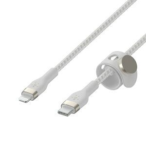 BELKIN BOOST��CHARGE PRO Flex���C�g�j���O to USB-C�P�[�u�� 1m(�z���C�g) CAA011BT1MWH