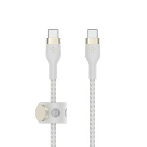 BELKIN BOOST��CHARGE�@PRO Flex�@USB-C to USB-C ���ϋv�ҍ��V���R���P�[�u�� 1m�@(�z���C�g) CAB011BT1MWH