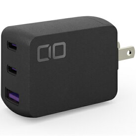 CIO NovaPort TRIO 65W 3ポート(USB-C×2・USB-A×1) GaN急速充電器（ブラック） CIO-G65W2C1A-N-BK