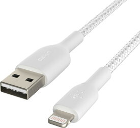 BELKIN USB-A to Lightningケーブル 高耐久編込み 1m（ホワイト） CAA002BT1MWH