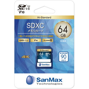 SanMaxbT}bNX SDXCJ[h 64GB Class10 UHS-I V10 SSH64AV
