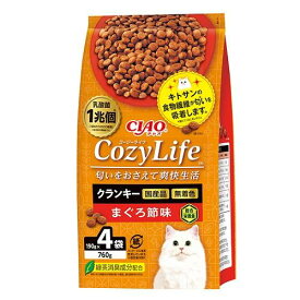 チャオ　コージーライフ　ニオイをおさえる　匂いをおさえて爽快 CIAO CozyLife クランキー まぐろ節味 760g (190g×4袋) いなばペットフード CCOZYクランキ-マグロブシ4P