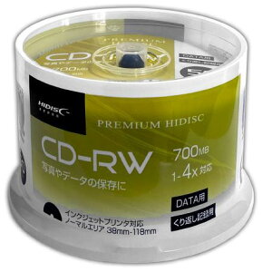 HIDISC f[^pCD-RWm4{Ή /700MB /CNWFbgΉ /v^uizCgj /50n nCfBXN HDCRW80YP50