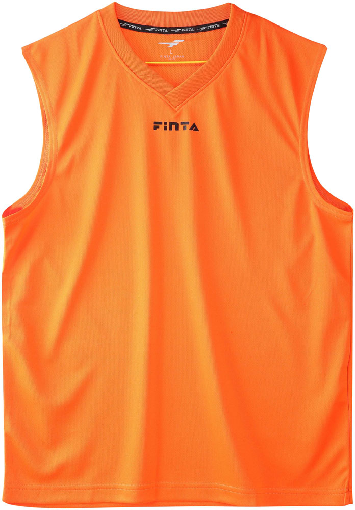FNT-FTW7034-061-140 FINTA（フィンタ） サッカー・フットサル用　インナーシャツ（オレンジ・サイズ：140cm） ジュニア用　メッシュ　ノースリーブ