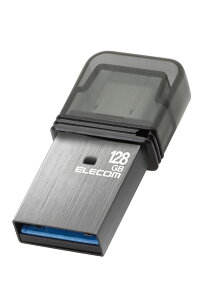 エレコム|ELECOM USBメモリ 128GB USB3.2(Gen1)/3.1(Gen1)/3.0/2.0 2in1 【 Type-C / USB A 】 キャップ式 読込最大200MB/s 【 Windows 11 Mac Android iPad OS 他対応 】(シルバー) MF-CAU32128GSV