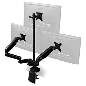 バウヒュッテ 27インチ対応 ロングモニターアームGSトリプル BMA-3GS-BK