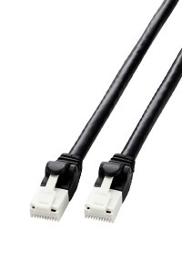 �G���R�� LAN�P�[�u�� CAT6A 1m ���� 10Gbps �X�g���[�g �ܐ܂�h�~ RoHS�w�ߏ����i�u���b�N�j LD-GPAT/BK1/RS