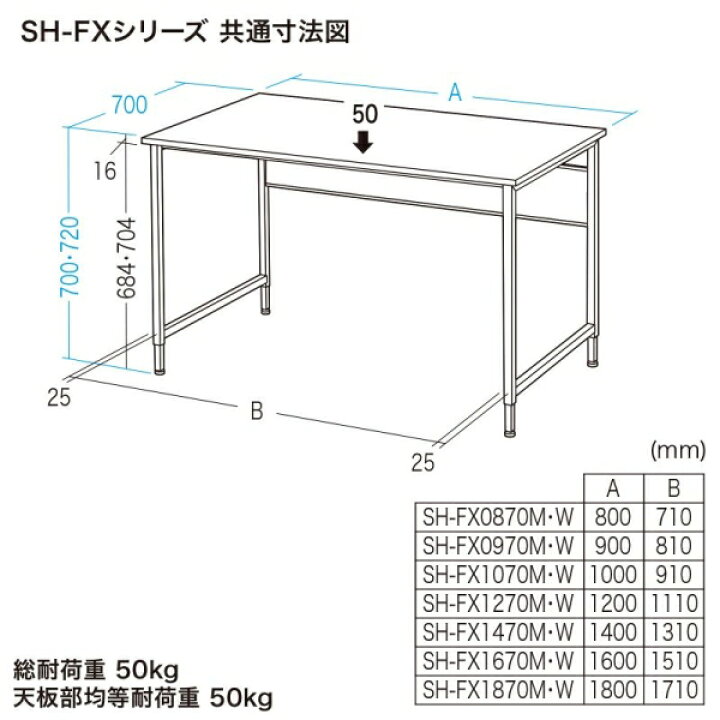 楽天市場】SH-FX1670W サンワサプライ フレキシブルデスク（W1600 