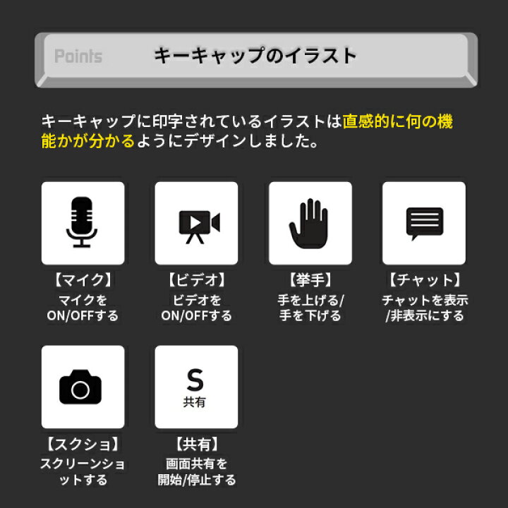 楽天市場 リモートワークで大活躍 便利機能が使えるweb会議用キーボード マイキーさん 6キータイプ Zoom用 Tora プリンタインクのジットストア