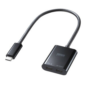 USB Type-C �g���A�_�v�^(PD�Ή��E�P�[�u����20cm�E�u���b�N�j�yAD-ALCCPD02�z�T�����T�v���C [SAN]