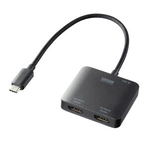 USB Type C-HDMI�ϊ��A�_�v�^(2�|�[�g/4K/PD�Ή��E�P�[�u����20cm�E�u���b�N)�yAD-ALCMST2HDPD�z�T�����T�v���C [SAN]
