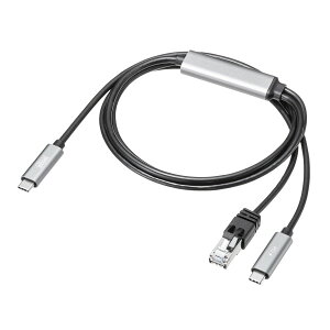 �}���[�d�Ή� USB Type-C LAN�ϊ��P�[�u���iGigabit�Ή��EPD100W�E1m�j�yKB-SL6CLANPD1BK�z�T�����T�v���C [SAN]