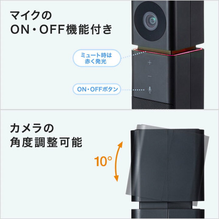 楽天市場】カメラ内蔵USBスピーカーフォン サンワサプライ【CMS-V47BK 
