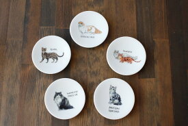 【sakio ゆる猫シリーズ】 豆皿 ペット 猫 アニマル柄 おしゃれ かわいい 雑貨