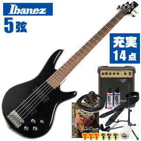 ベース 初心者セット Ibanez GSR205 BK 5弦 入門 (充実 14点) ブラック アイバニーズ エレキベース