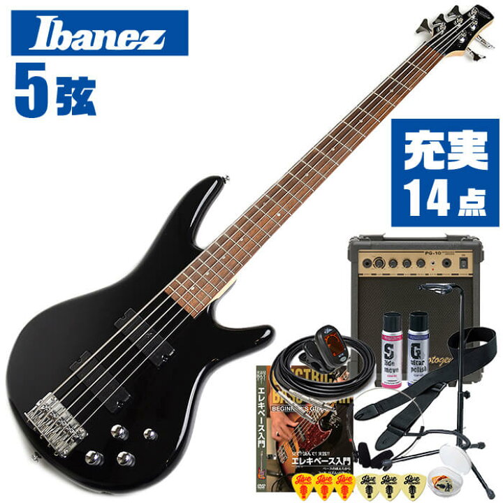 楽天市場】ベース 初心者セット Ibanez GSR205 BK 5弦 入門 (充実 14点 
