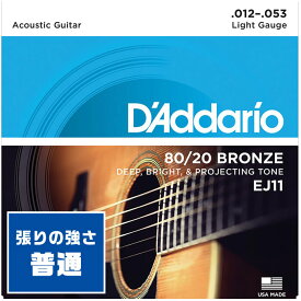 アコースティックギター 弦 Daddario EJ11 (012-053) (ダダリオ ブロンズ弦 ライト)