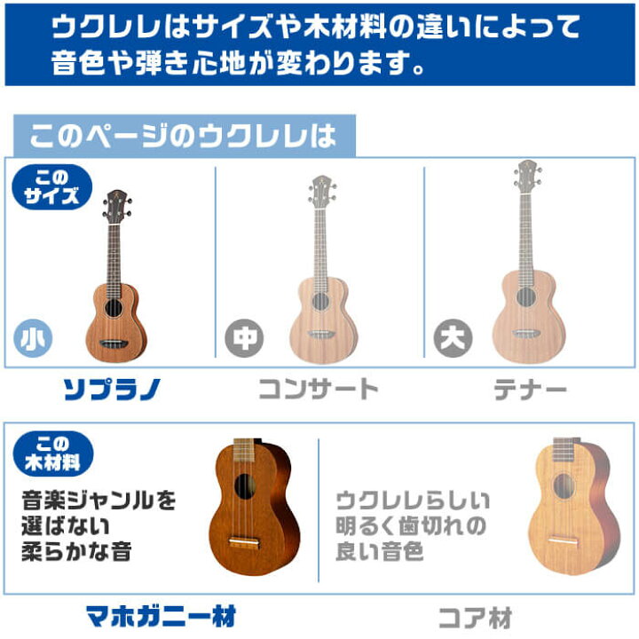 楽天市場】ウクレレ 初心者 セット フェイマス FS-1 Famous 8点 入門 