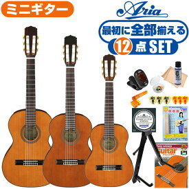 クラシックギター 初心者セット アリア A-20 分数サイズ 12点 (ARIA ミニギター シダー材 単板 入門 セット)
