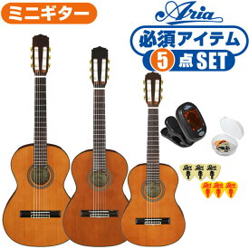 クラシックギター 初心者セット アリア A-20 分数サイズ 5点 (ARIA ミニギター シダー材 単板 入門 セット)