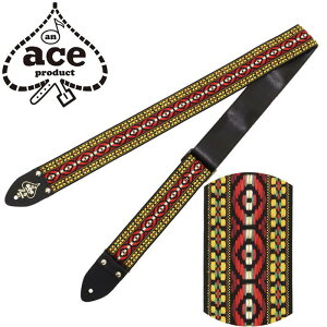 ギター ストラップ D'Andrea Ace Guitar Straps ACE-4 -Bohemian Red- (エレキ アコースティックギター ベース) エース ストラップ