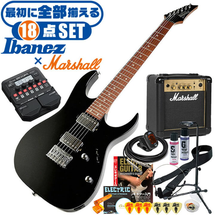 楽天市場】エレキギター 初心者セット アイバニーズ GRG121SP BKN 