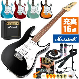 エレキギター 初心者セット アイバニーズ GRX40 入門 (16点 マーシャル アンプ) Ibanez ストラト タイプ