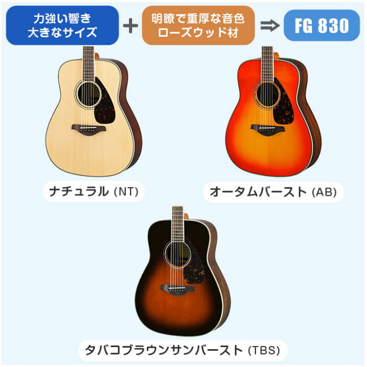 楽天市場】アコースティックギター 初心者 セット YAMAHA FS820 FG820 