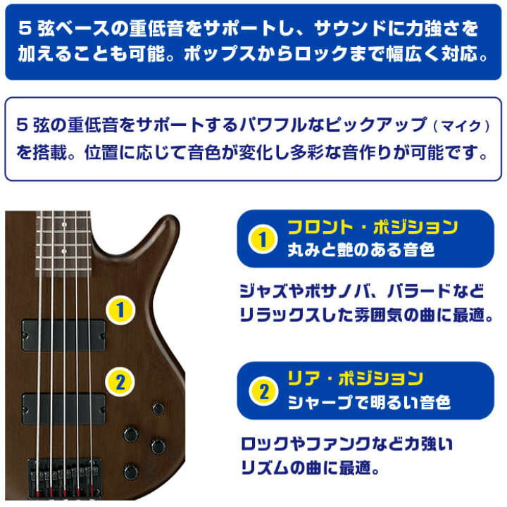 楽天市場】エレキベース 5弦 初心者 セット IBANEZ GSR205 GSR205B 