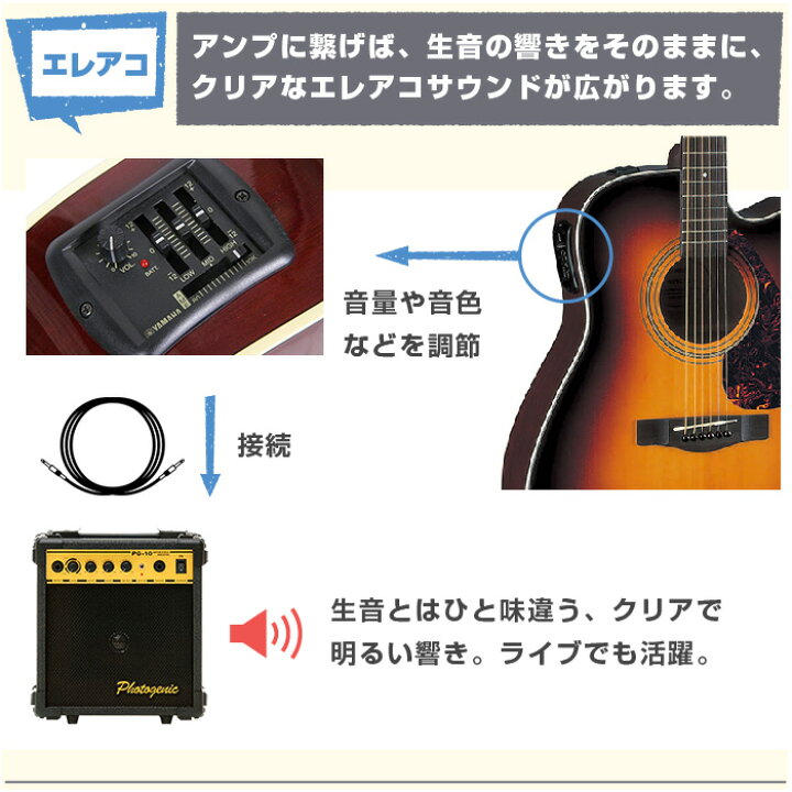 楽天市場】アコースティックギター 初心者 セット YAMAHA FX370C 