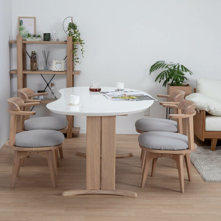 楽天市場 クーポン配布中 変形テーブル 160 ダイニングテーブル 変形 北欧 白 ビーンズ 幅 160 Cm シンプル おしゃれ めずらしい 4人 四人用 天板 ホワイト ブラウン 食卓 リビングテーブル テーブル ダイニング 豆型 テーブル 4人掛け 在宅 テレワーク Uv塗装 Tac