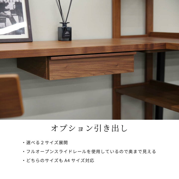 楽天市場】引き出し デスク 125 140 cm 収納 木製 単品 レール デスク 