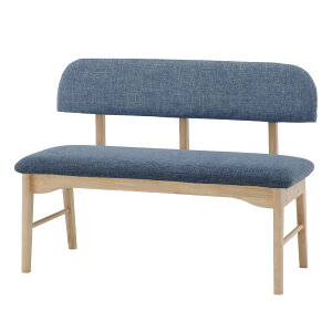 ダイニングチェア ベンチ 背もたれ ダイニング ベンチ 北欧 ロング 二人掛け 110cm 天然木 ナチュラル シンプル グレー ネイビー かわいい 食卓椅子 布 ファブリック カバー 木目 シンプル リ