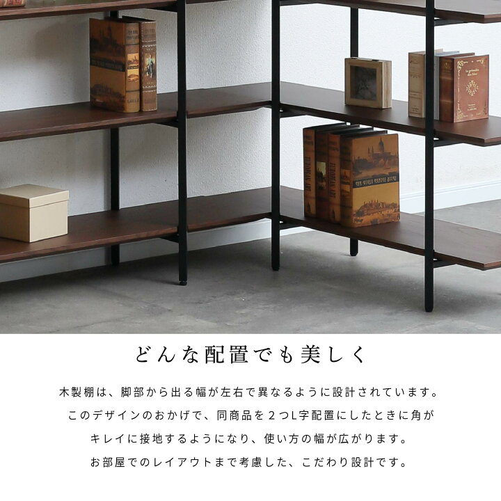 楽天市場】オープン シェルフ 棚 コーナー 間仕切り 木製 アイアン 
