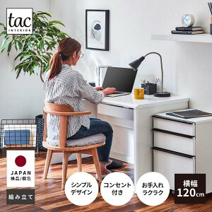 デスク パソコンデスク 学習デスク 幅 120 cm 白 ホワイト シンプル 木 コンセント付き おしゃれ 書斎 仕事 作業 木製 勉強机 PCデスク 奥行 60 リビング学習 机 コンパクト UV塗装