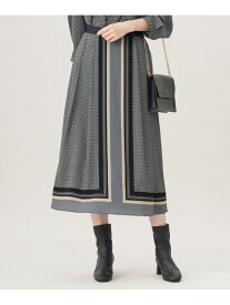 【SALE／30%OFF】【洗える】ジオメトリックハートプリント スカート 自由区 ジユウク スカート ロング・マキシスカート グレー【RBA_E】【送料無料】[Rakuten Fashion]