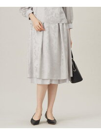 【セットアップ対応・リバーシブル・洗える】オパールプリント スカート 自由区 L ジユウク スカート ロング・マキシスカート ネイビー グレー【送料無料】[Rakuten Fashion]