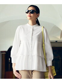 【SALE／30%OFF】【カタログ掲載・洗える】コットンティアード ブラウス 自由区 L ジユウク トップス シャツ・ブラウス ブルー ホワイト【RBA_E】【送料無料】[Rakuten Fashion]
