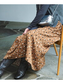 【SALE／60%OFF】【セットアップ対応・洗える】ドットプリント スカート 自由区 ジユウク スカート ロング・マキシスカート ネイビー ブラウン【RBA_E】【送料無料】[Rakuten Fashion]
