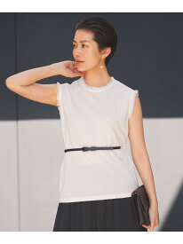 【SALE／30%OFF】【カタログ掲載・洗える】フリンジディテールノースリーブ カットソー 自由区 ジユウク トップス カットソー・Tシャツ ホワイト ブラック【RBA_E】【送料無料】[Rakuten Fashion]