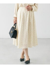 【SALE／40%OFF】【カタログ掲載・セットアップ対応・洗える】ジオメトリックフラワードットプリント スカート 自由区 L ジユウク スカート ロング・マキシスカート ベージュ ネイビー【RBA_E】【送料無料】[Rakuten Fashion]