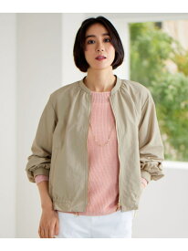 【SALE／30%OFF】【撥水加工・UVケア・洗える】ライトグログラン ブルゾン 自由区 ジユウク ジャケット・アウター ブルゾン・ジャンパー ホワイト ベージュ【RBA_E】【送料無料】[Rakuten Fashion]