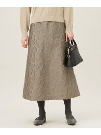 【SALE／40%OFF】【カタログ掲載・洗える】フラワーカットジャガード スカート 自由区 L ジユウク スカート ロング・マキシスカート ネイビー ベージュ【RBA_E】【送料無料】[Rakuten Fashion]