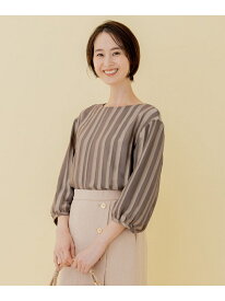 【SALE／30%OFF】【XSサイズ~/洗える/セット可】オパールストライプ ブラウス 自由区 ジユウク トップス シャツ・ブラウス ブルー ブラウン【RBA_E】【送料無料】[Rakuten Fashion]