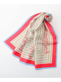 ストライプレター スカーフ 自由区 ジユウク ファッション雑貨 スカーフ・バンダナ ベージュ ブラウン【送料無料】[Rakuten Fashion]