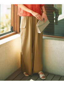 【カタログ掲載・接触冷感・UVカット・洗える】デニムライクボトムフレアワイド パンツ 自由区 ジユウク パンツ その他のパンツ ブルー ベージュ【送料無料】[Rakuten Fashion]